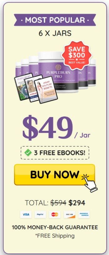 PurpleBurn Pro price 6 jars bundle for long term wellness support